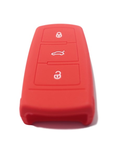 Guscio Silicone Cover Chiave per Telecomando Volkswagen Rosso 3 Tasti Polo Golf Passat Touran Bora Tiguan Sharan Jetta Cady Scirocco Magotan CC