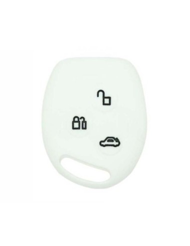 Guscio Silicone Cover Chiave per Telecomando Ford Portachiavi Bianco 3 Tasti C-Max Fiesta Focus KA Mondeo Transit