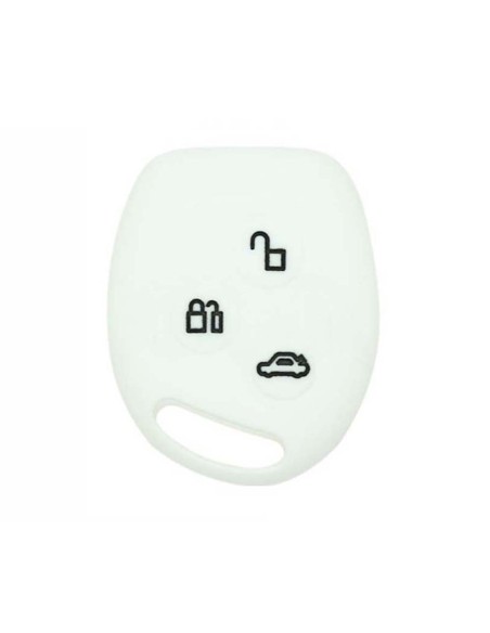 Guscio Silicone Cover Chiave per Telecomando Ford Portachiavi Bianco 3 Tasti C-Max Fiesta Focus KA Mondeo Transit
