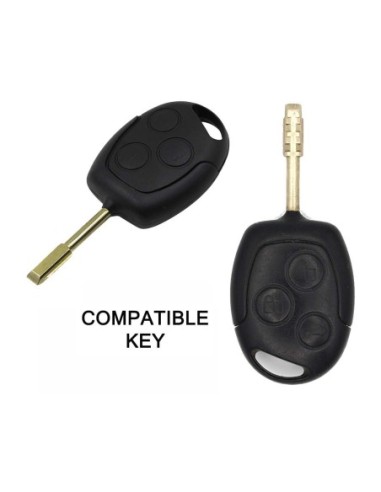 Guscio Silicone Cover Chiave per Telecomando Ford Portachiavi Bianco 3 Tasti C-Max Fiesta Focus KA Mondeo Transit