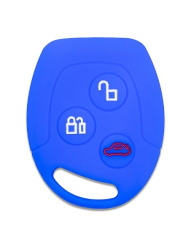 Guscio in Silicone Cover Chiave per Telecomando Ford Portachiavi Blu 3 Tasti C-Max Fiesta Focus KA Mondeo Transit