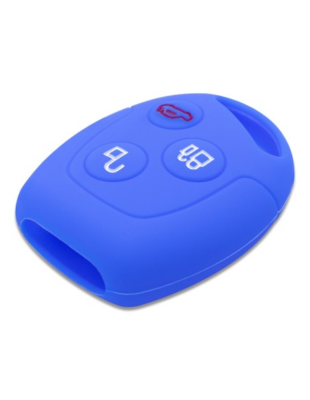 Guscio in Silicone Cover Chiave per Telecomando Ford Portachiavi Blu 3 Tasti C-Max Fiesta Focus KA Mondeo Transit