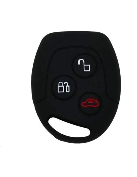 Guscio in Silicone Cover Chiave per Telecomando Ford Portachiavi Nero 3 Tasti C-Max Fiesta Focus KA Mondeo Transit