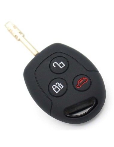 Guscio in Silicone Cover Chiave per Telecomando Ford Portachiavi Nero 3 Tasti C-Max Fiesta Focus KA Mondeo Transit