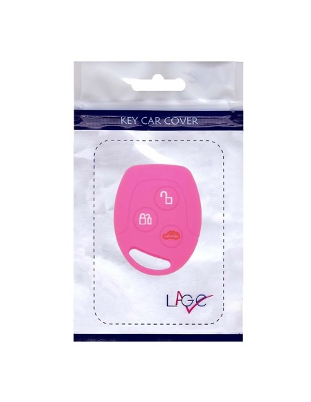 Guscio in Silicone Cover Chiave per Telecomando Ford Portachiavi Rosa 3 Tasti C-Max Fiesta Focus KA Mondeo Transit
