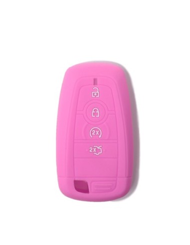 Guscio Silicone Cover Chiave per Telecomando Ford Rosa Keyless-Entry 4 Tasti Mondeo Explorer Flex Mustang Fusion MKC MKX MKZ