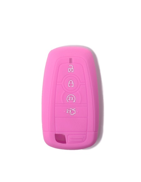 Guscio Silicone Cover Chiave per Telecomando Ford Rosa Keyless-Entry 4 Tasti Mondeo Explorer Flex Mustang Fusion MKC MKX MKZ