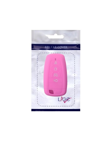 Guscio Silicone Cover Chiave per Telecomando Ford Rosa Keyless-Entry 4 Tasti Mondeo Explorer Flex Mustang Fusion MKC MKX MKZ