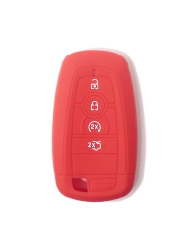 Guscio Silicone Cover Chiave per Telecomando Ford Rosso Keyless-Entry 4 Tasti Mondeo Explorer Flex Mustang Fusion MKC MKX MKZ