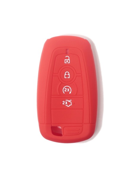 Guscio Silicone Cover Chiave per Telecomando Ford Rosso Keyless-Entry 4 Tasti Mondeo Explorer Flex Mustang Fusion MKC MKX MKZ
