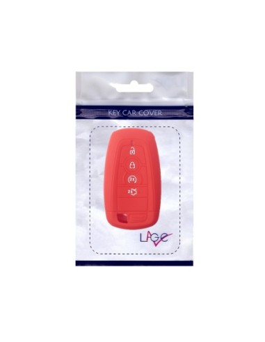 Guscio Silicone Cover Chiave per Telecomando Ford Rosso Keyless-Entry 4 Tasti Mondeo Explorer Flex Mustang Fusion MKC MKX MKZ