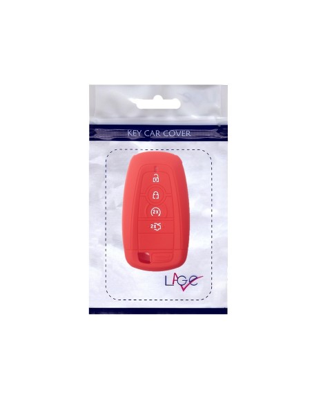 Guscio Silicone Cover Chiave per Telecomando Ford Rosso Keyless-Entry 4 Tasti Mondeo Explorer Flex Mustang Fusion MKC MKX MKZ