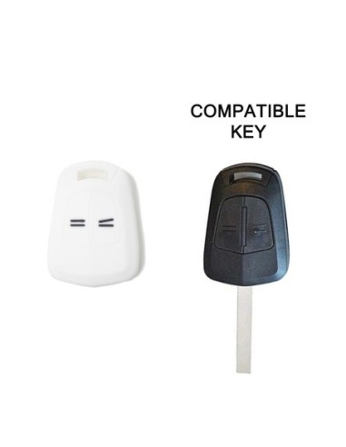 Guscio in Silicone Cover Chiave per Telecomando Opel 2 Tasti Bianco Corsa Agila Astra Meriva Combo Vectra Zafira Signum