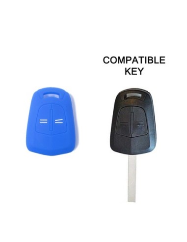 Guscio in Silicone Cover Chiave per Telecomando Opel 2 Tasti Blu Corsa Agila Astra Meriva Combo Vectra Zafira Signum