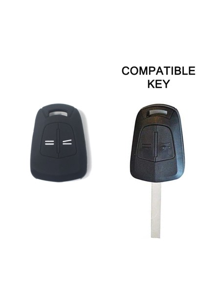 Guscio in Silicone Cover Chiave per Telecomando Opel 2 Tasti Nero Corsa Agila Astra Meriva Combo Vectra Zafira Signum