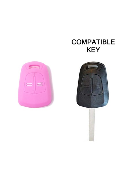 Guscio in Silicone Cover Chiave per Telecomando Opel 2 Tasti Rosa Corsa Agila Astra Meriva Combo Vectra Zafira Signum