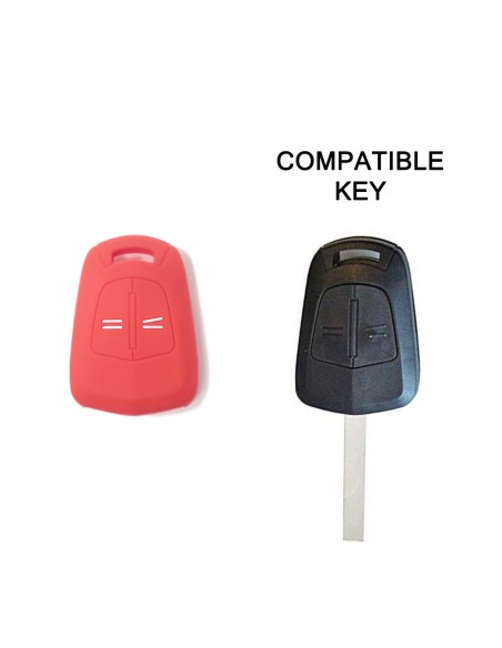 Guscio in Silicone Cover Chiave per Telecomando Opel 2 Tasti Rosso Corsa Agila Astra Meriva Combo Vectra Zafira Signum