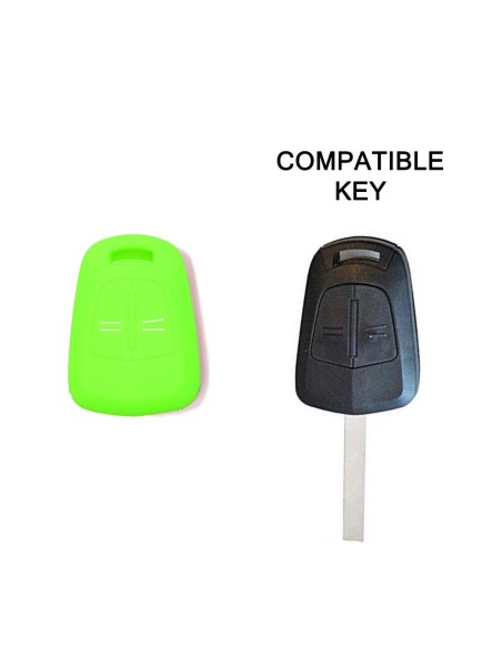 Guscio in Silicone Cover Chiave per Telecomando Opel 2 Tasti Verde Corsa Agila Astra Meriva Combo Vectra Zafira Signum