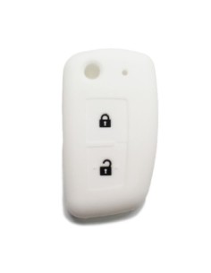 Guscio in Silicone Cover Chiave per Telecomando Nissan 2 Tasti Bianco Qashqai X-Trail Murano Maxima Altima Juke Geniss Quest Livina Tiida