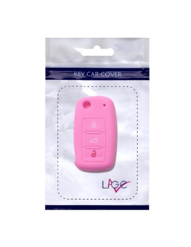 Guscio in Silicone Cover Chiave per Telecomando Volkswagen Seat Skoda Portachiave Rosa VW Golf Passat Polo Touran Tiguan Eos Sharan Touareg Phateon Caddy T5 Amarok Lupo Seat Altea Alhambra Leon Ibiza Exeo Cordoba Arosa Skoda Octavia Fabia Superb Roomster