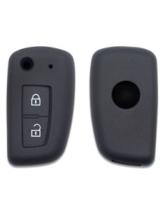 Guscio in Silicone Cover Chiave per Telecomando Nissan 2 Tasti Nero Qashqai X-Trail Murano Maxima Altima Juke Geniss Quest Livina Tiida