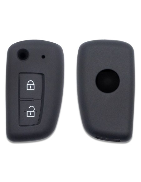 Guscio in Silicone Cover Chiave per Telecomando Nissan 2 Tasti Nero Qashqai X-Trail Murano Maxima Altima Juke Geniss Quest Livina Tiida