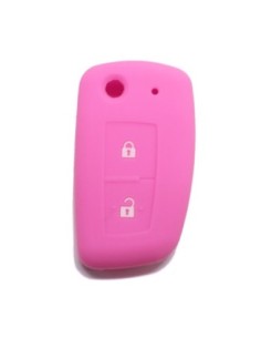 Guscio in Silicone Cover Chiave per Telecomando Nissan 2 Tasti Rosa Qashqai X-Trail Murano Maxima Altima Juke Geniss Quest Livina Tiida
