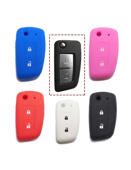 Guscio in Silicone Cover Chiave per Telecomando Nissan 2 Tasti Rosso Qashqai X-Trail Murano Maxima Altima Juke Geniss Quest Livina Tiida
