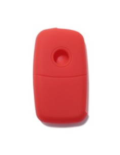 Guscio in Silicone Cover Chiave per Telecomando Volkswagen Seat Skoda Portachiave Rosso VW Golf Passat Polo Touran Tiguan Eos Sharan Touareg Phateon Caddy T5 Amarok Lupo Seat Altea Alhambra Leon Ibiza Exeo Cordoba Arosa Skoda Octavia Fabia Superb Roomster 2