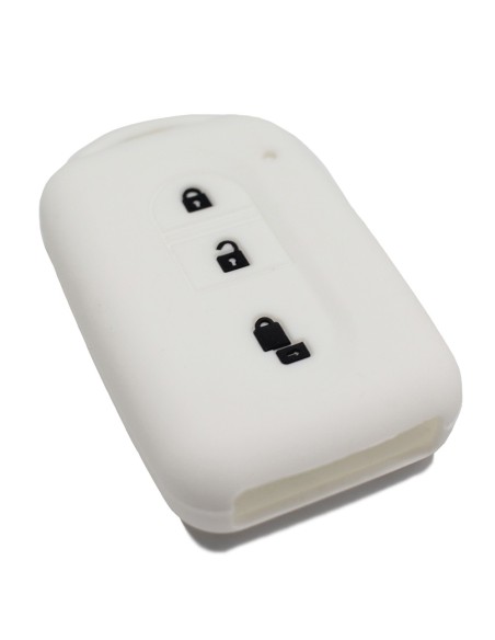 Guscio Silicone Cover Chiave Telecomando Nissan Bianco Keyless-Entry 3 Tasti per Micra Qashqai Juke X-Trail Note Navara Tiida Pathfinder