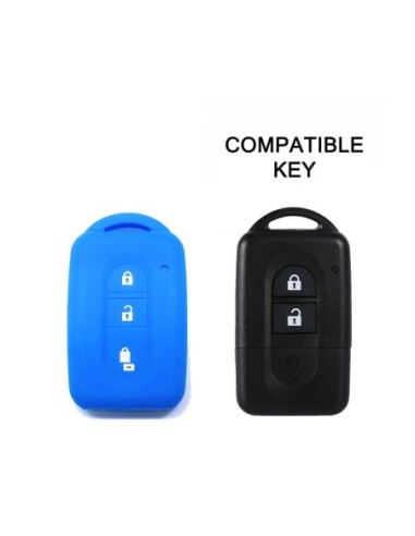 Guscio Silicone Cover Chiave Telecomando Nissan Blu Keyless-Entry 3 Tasti per Micra Qashqai Juke X-Trail Note Navara Tiida Pathfinder