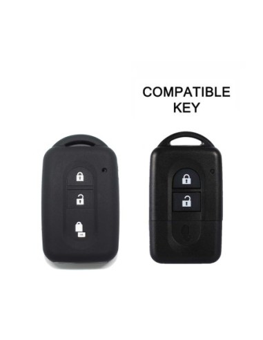 Guscio Silicone Cover Chiave Telecomando Nissan Nero Keyless-Entry 3 Tasti per Micra Qashqai Juke X-Trail Note Navara Tiida Pathfinder