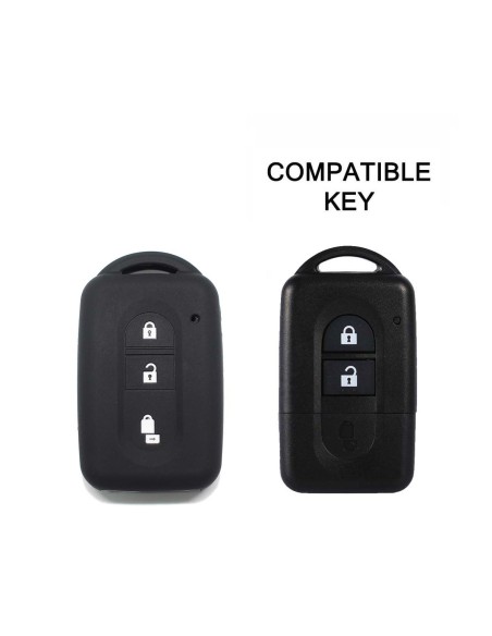 Guscio Silicone Cover Chiave Telecomando Nissan Nero Keyless-Entry 3 Tasti per Micra Qashqai Juke X-Trail Note Navara Tiida Pathfinder