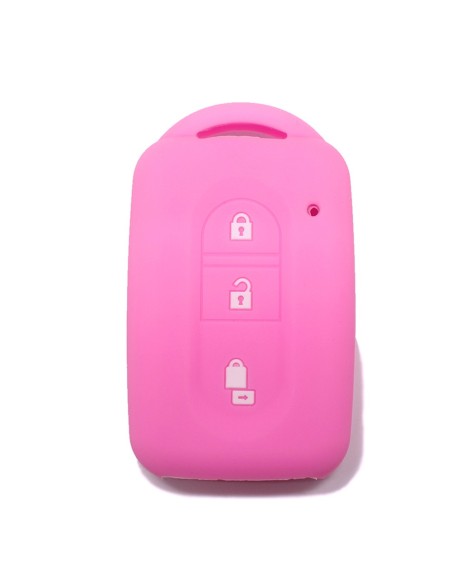 Guscio Silicone Cover Chiave Telecomando Nissan Rosa Keyless-Entry 3 Tasti per Micra Qashqai Juke X-Trail Note Navara Tiida Pathfinder