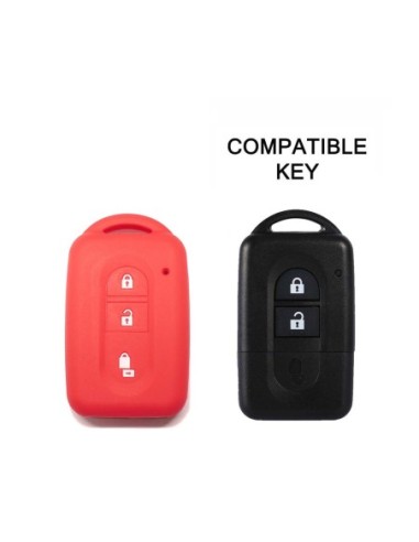 Guscio Silicone Cover Chiave Telecomando Nissan Rosso Keyless-Entry 3 Tasti per Micra Qashqai Juke X-Trail Note Navara Tiida Pathfinder