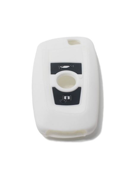 Guscio Silicone Cover Chiave per Telecomando BMW Bianco Keyless-Entry 3 Tasti Serie 1 3 4 5 6 7 Z4 X3 X4 X5 X6