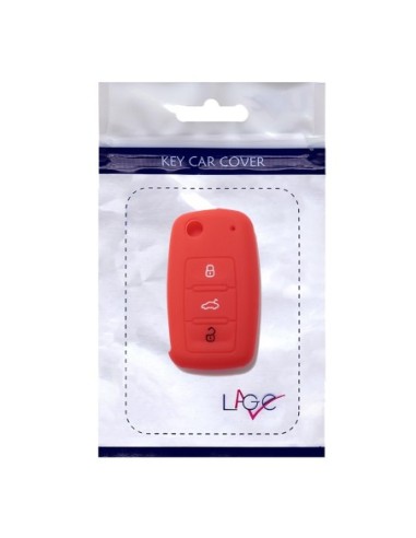 Guscio in Silicone Cover Chiave per Telecomando Volkswagen Seat Skoda Portachiave Rosso VW Golf Passat Polo Touran Tiguan Eos Sharan Touareg Phateon Caddy T5 Amarok Lupo Seat Altea Alhambra Leon Ibiza Exeo Cordoba Arosa Skoda Octavia Fabia Superb Roomster