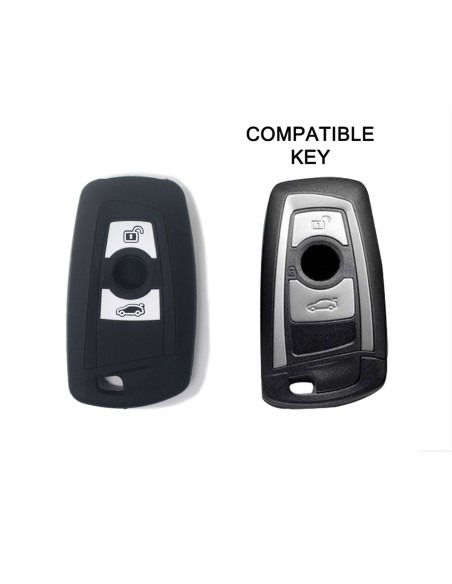 Guscio Silicone Cover Chiave per Telecomando BMW Nero Keyless-Entry 3 Tasti Serie 1 3 4 5 6 7 Z4 X3 X4 X5 X6