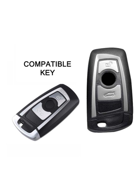 Guscio Silicone Cover Chiave per Telecomando BMW Nero Keyless-Entry 3 Tasti Serie 1 3 4 5 6 7 Z4 X3 X4 X5 X6