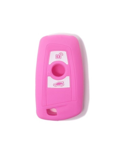 Guscio Silicone Cover Chiave per Telecomando BMW Rosa Keyless-Entry 3 Tasti Serie 1 3 4 5 6 7 Z4 X3 X4 X5 X6