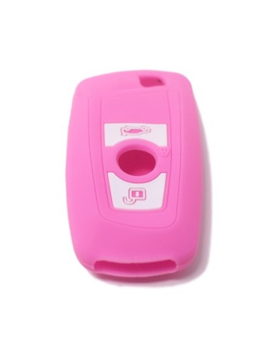 Guscio Silicone Cover Chiave per Telecomando BMW Rosa Keyless-Entry 3 Tasti Serie 1 3 4 5 6 7 Z4 X3 X4 X5 X6
