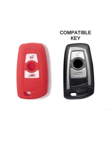 Guscio Silicone Cover Chiave per Telecomando BMW Rosso Keyless-Entry 3 Tasti Serie 1 3 4 5 6 7 Z4 X3 X4 X5 X6