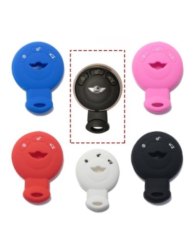 Guscio Silicone Cover Chiave per Telecomando Mini Portachiavi Bianco  One Cooper D S SD Countryman Cabrio John Clubman