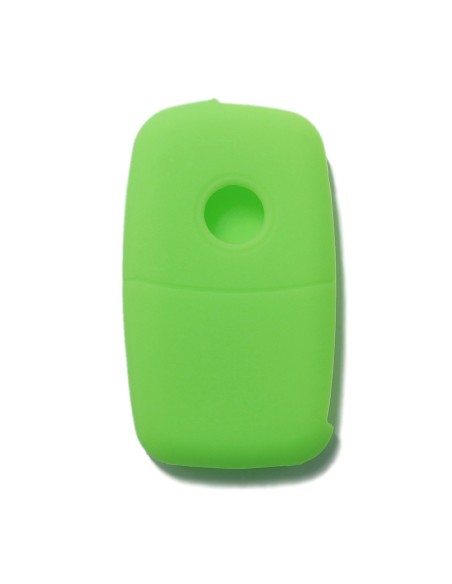 Guscio in Silicone Cover Chiave per Telecomando Volkswagen Seat Skoda Portachiave Verde VW Golf Passat Polo Touran Tiguan Eos Sharan Touareg Phateon Caddy T5 Amarok Lupo Seat Altea Alhambra Leon Ibiza Exeo Cordoba Arosa Skoda Octavia Fabia Superb Roomster
