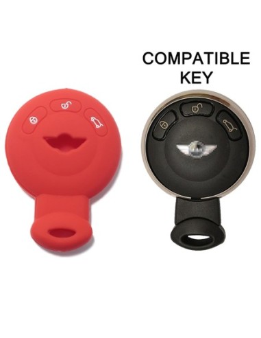 Guscio in Silicone Cover Chiave per Telecomando Mini Portachiavi Rosso One Cooper D S SD Countryman Cabrio John Clubman
