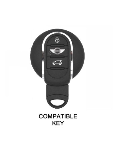 Guscio Silicone Cover Chiave per Telecomando Mini Portachiavi 4 Tasti Bianco per Cooper One Cooper S Cooper D Cooper SD (F55) Clubman John Cooper Works (F56) Countryman Cabrio (F57)