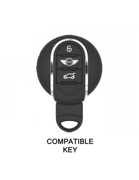 Guscio Silicone Cover Chiave per Telecomando Mini Portachiavi 4 Tasti Bianco per Cooper One Cooper S Cooper D Cooper SD (F55) Clubman John Cooper Works (F56) Countryman Cabrio (F57)