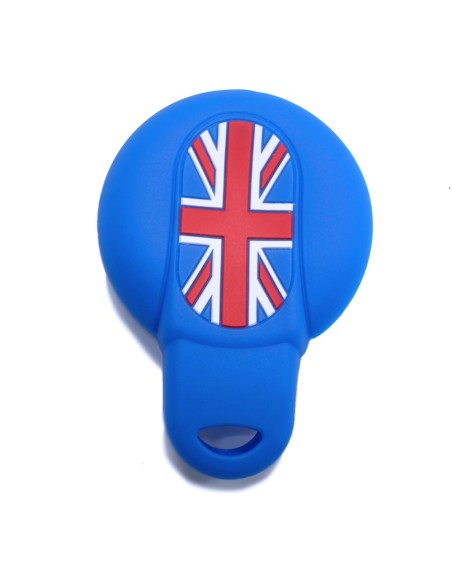 Guscio Silicone Cover Chiave per Telecomando Mini Portachiavi 4 Tasti Blu per Cooper One Cooper S Cooper D Cooper SD (F55) Clubman John Cooper Works (F56) Countryman Cabrio (F57)