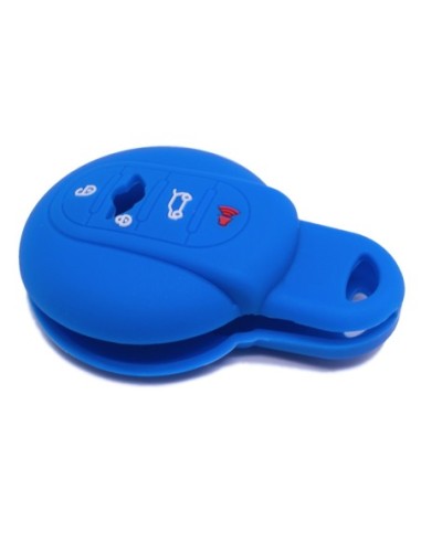 Guscio Silicone Cover Chiave per Telecomando Mini Portachiavi 4 Tasti Blu per Cooper One Cooper S Cooper D Cooper SD (F55) Clubman John Cooper Works (F56) Countryman Cabrio (F57)