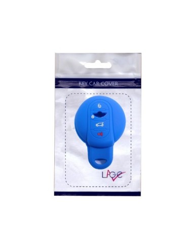 Guscio Silicone Cover Chiave per Telecomando Mini Portachiavi 4 Tasti Blu per Cooper One Cooper S Cooper D Cooper SD (F55) Clubman John Cooper Works (F56) Countryman Cabrio (F57)